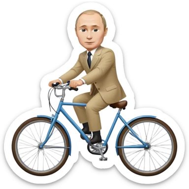 Vladimir Putin riding a bicycle sticker