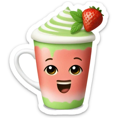 Strawberry matcha latte  sticker