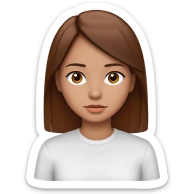 femme cheveux lisses bruns sticker