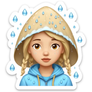 Uborka eső rá esik a lány fejére az uborka sticker