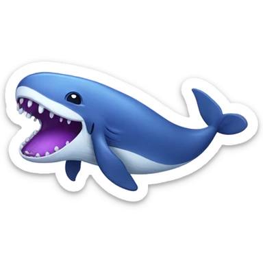 Blue whale purple, open mouth sticker