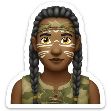 Wild aboriginal with camouflage sticker