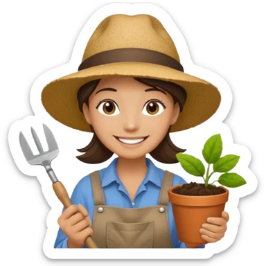 trowel gardening sticker
