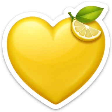 yellow heart with a lemon slice sticker