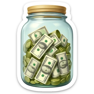 Pickled money in a jar sticker