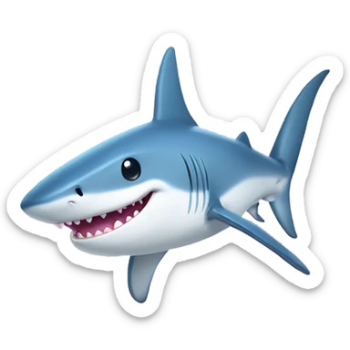 Blue shark wearing light pink bow in top right corner sticker