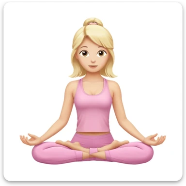 blonde yoga girl light pink clothes n sticker
