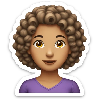 curly head latina with bow in her hair sticker
