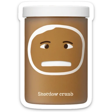 light brown body scrub pot with label sticker