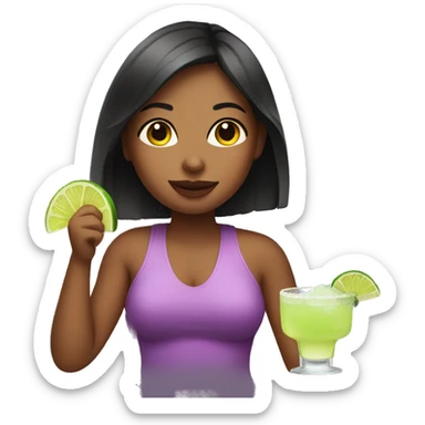 Girl drinking margarita sticker