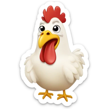 Chicken with an egg in its mouth sticker