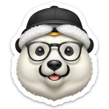  polar bear wearing glasses and a hat sticker