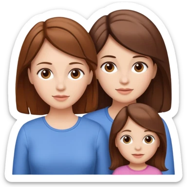 mom with twin girls sticker