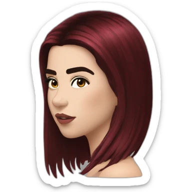 Dua Lipa with dark red hair sticker