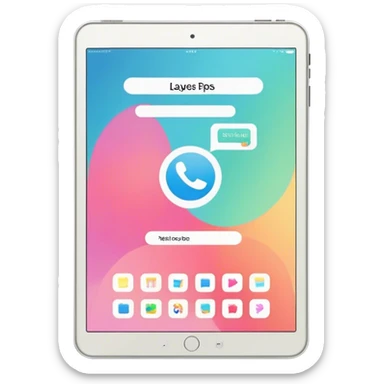 Create an emoji representing fanfiction writing. The design should feature a digital device tablet with visible text, symbolizing the creative process of writing fanfiction. Add a subtle reference to popular fictional characters or universes to indicate the fan aspect. Add pop stars in front of text on the screen of tablet. Use a playful, imaginative color palette, blending vibrant tones with soft neutrals. Do not include any emojis or smiley faces. Make the background transparent. sticker