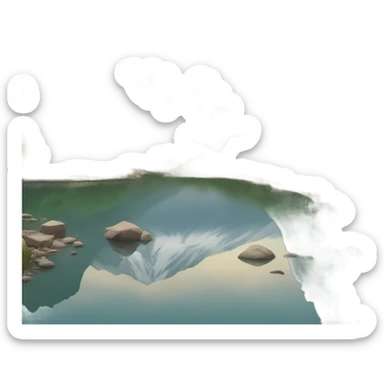 Montaña lago  sticker