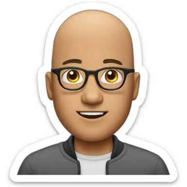 bald guy with glasses sticker