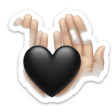 Heart hands with black heart sticker
