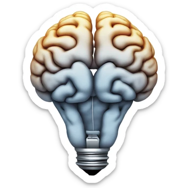 the human brain shaped idea lightbulb sticker