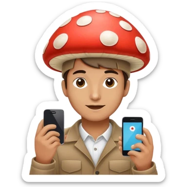 Mushroom selling phones  sticker