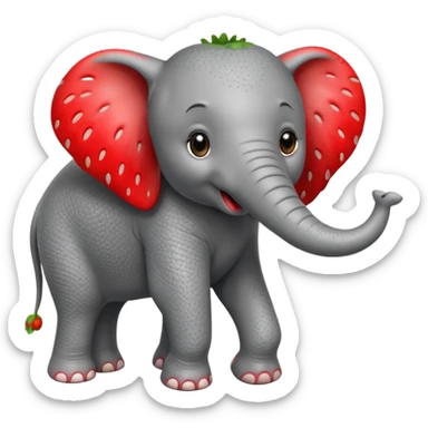 Red Strawberry elephant  sticker