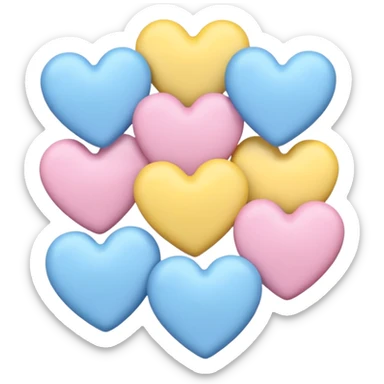 Pastel hearts  sticker