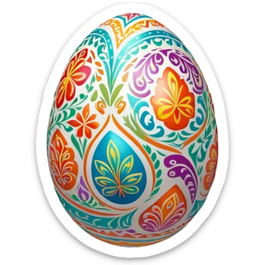 Colorful Easter egg with patterns sticker