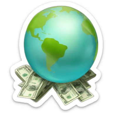 money and globe sticker