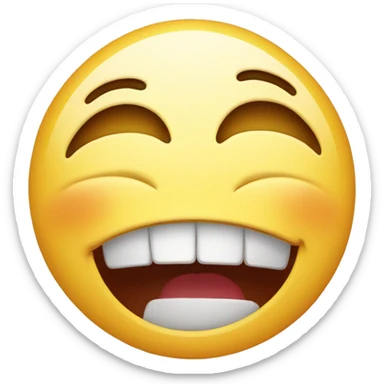 a laughing emoticon that also cries a little sticker