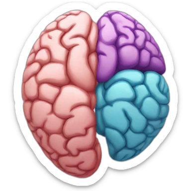 half brain half heart sticker