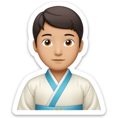 man in white hanbok sticker
