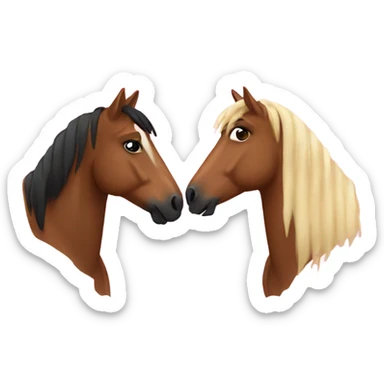 Two horses on a date sticker