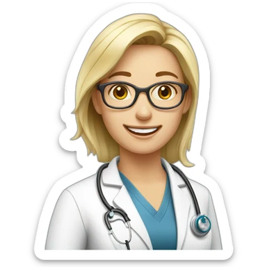european doctor-woman-happy sticker