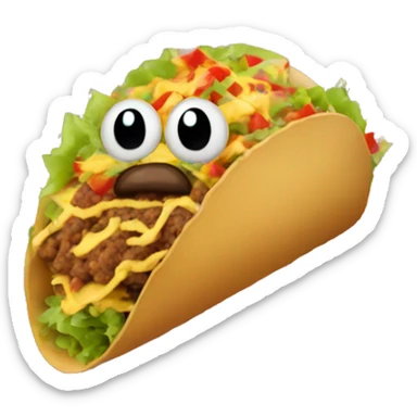 A taco surrounded by fireworks sticker