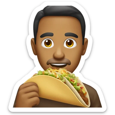 Mexican eating tacos sticker