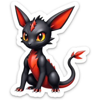 Shiny Edgy Cute Guilmon-Umbreon-Salandit-hybrid sticker