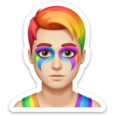 Make him gay with a rainbow sticker