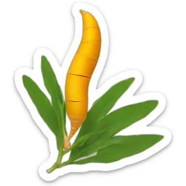 Sliced Tumeric with leaf on the side sticker