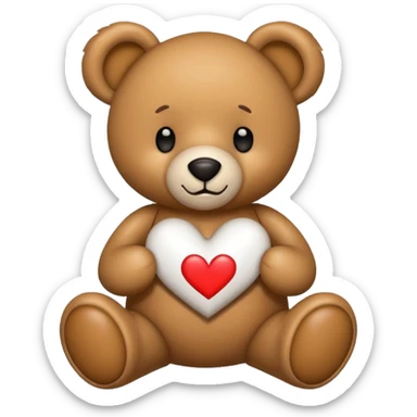 teddy bear with the words I love you written on it sticker