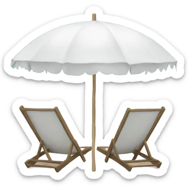 White beach umbrella  sticker