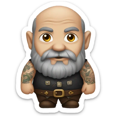 dwarf with tattoo sticker
