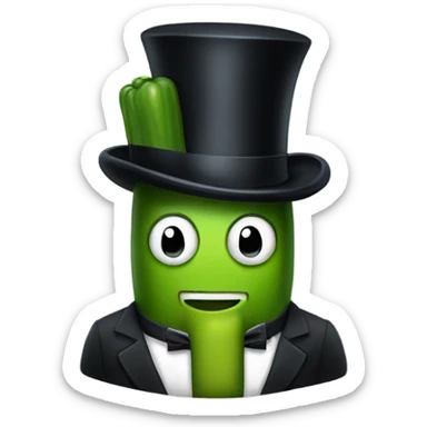 Pickle wearing tuxedo and top hat sticker