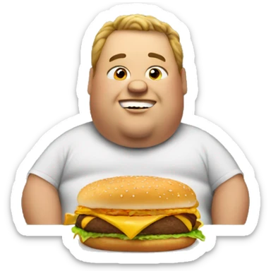 Fat guy eating McDonalds  sticker