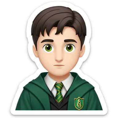 lorenzo zurzolo is Theodore Nott in harry potter, wear hogwarts slytherin uniform sticker
