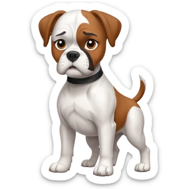 White boxer dog sticker