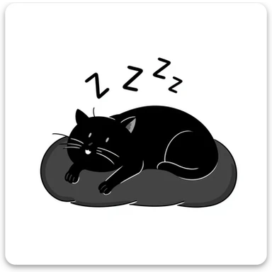 Simple sketch of a cat sleeping with ZZZ above its head sticker