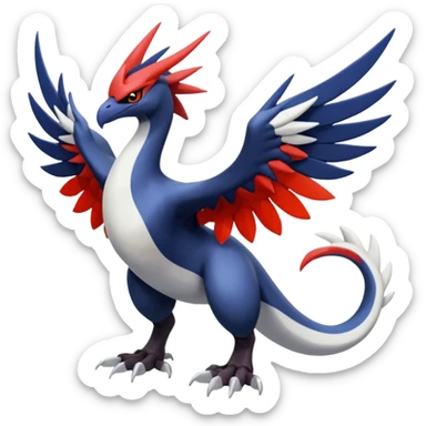 Yveltal-Lugia-Silvally-Fakémon-hybrid-creature (full body)  sticker