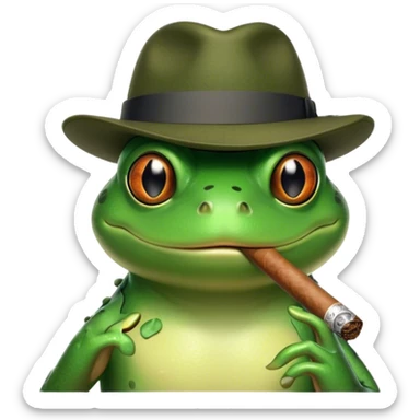 Frog with a fedora smoking a cigar  sticker