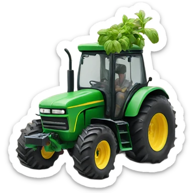 Tractor that is planting sticker