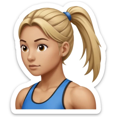 athlete woman with ponytail sticker